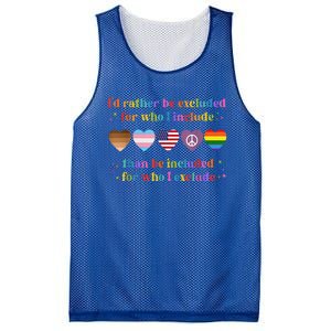 I'd Rather Be Excluded Than Be Included For Who I Exclude  Mesh Reversible Basketball Jersey Tank