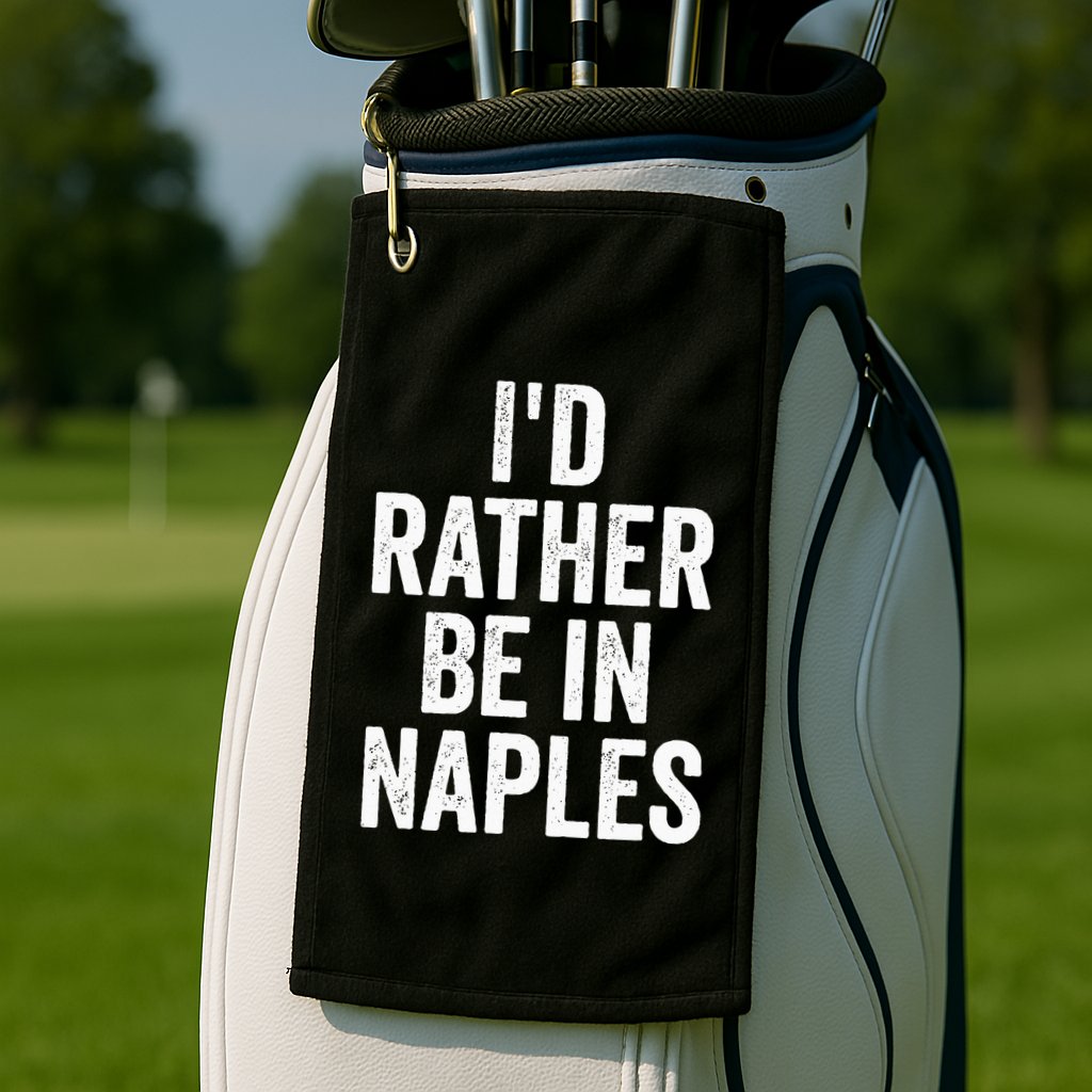 I’d Rather Be In Naples Florida Beach Ocean Vacation Golf Towel