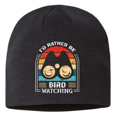 Id Rather Be Bird Watching Retro Bird Watching Sustainable Beanie