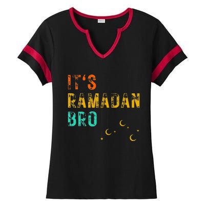 It's Ramadan Bro Islamic Fasting Muslim Ladies Halftime Notch Neck Tee