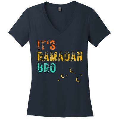 It's Ramadan Bro Islamic Fasting Muslim Women's V-Neck T-Shirt