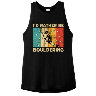 ID Rather Bouldering Funny Rock Climbing Bouldering Ladies PosiCharge Tri-Blend Wicking Tank