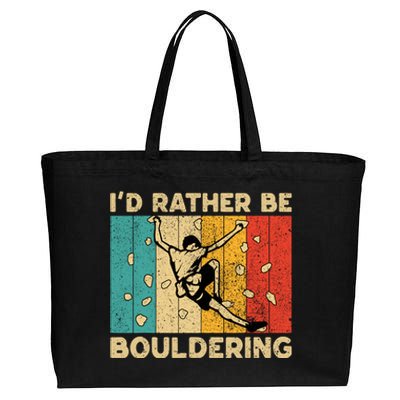 ID Rather Bouldering Funny Rock Climbing Bouldering Cotton Canvas Jumbo Tote