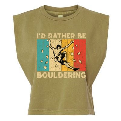 ID Rather Bouldering Funny Rock Climbing Bouldering Garment-Dyed Women's Muscle Tee