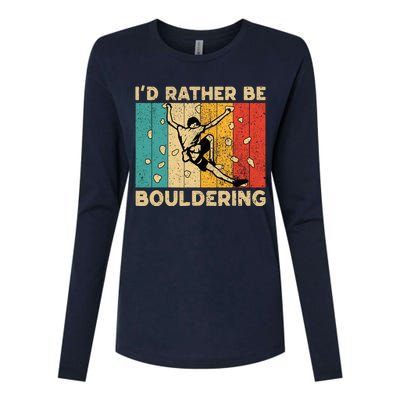 ID Rather Bouldering Funny Rock Climbing Bouldering Womens Cotton Relaxed Long Sleeve T-Shirt