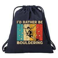 ID Rather Bouldering Funny Rock Climbing Bouldering Drawstring Bag