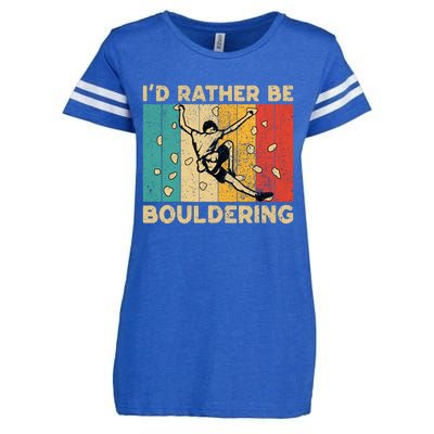 ID Rather Bouldering Funny Rock Climbing Bouldering Enza Ladies Jersey Football T-Shirt