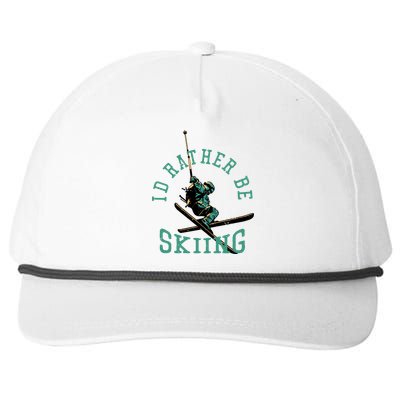 Id Rather Be Skiing Funny Retro Vintage Skiers Funny Gift Snapback Five-Panel Rope Hat