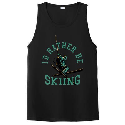 Id Rather Be Skiing Funny Retro Vintage Skiers Funny Gift PosiCharge Competitor Tank