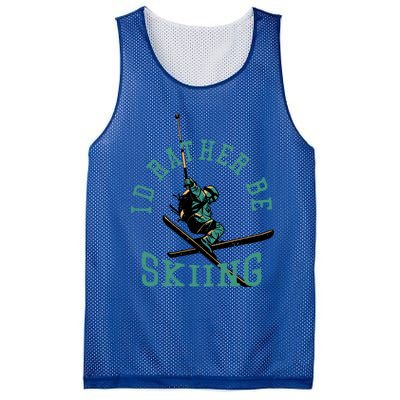 Id Rather Be Skiing Funny Retro Vintage Skiers Funny Gift Mesh Reversible Basketball Jersey Tank