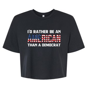 I'd Rather Be An American Than A Democrat, Fuck Biden Shirt Bella+Canvas Jersey Crop Tee