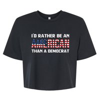 I'd Rather Be An American Than A Democrat, Fuck Biden Shirt Bella+Canvas Jersey Crop Tee