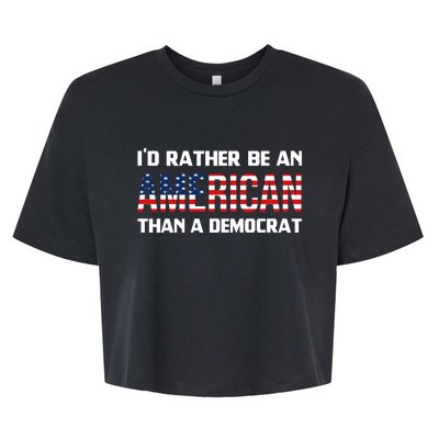 I'd Rather Be An American Than A Democrat, Fuck Biden Shirt Bella+Canvas Jersey Crop Tee