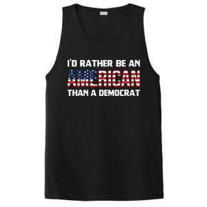 I'd Rather Be An American Than A Democrat, Fuck Biden Shirt PosiCharge Competitor Tank