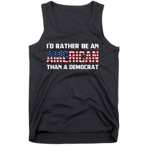 I'd Rather Be An American Than A Democrat, Fuck Biden Shirt Tank Top