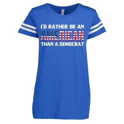 I'd Rather Be An American Than A Democrat, Fuck Biden Shirt Enza Ladies Jersey Football T-Shirt