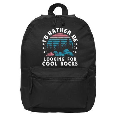 ID Rather Be Looking For Cool Rocks 16 in Basic Backpack