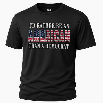 Id Rather Be An American Than A Democrat USA American Flag Performance Shirt