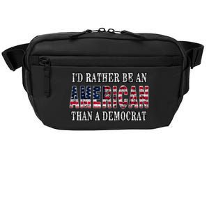 Id Rather Be An American Than A Democrat USA American Flag Crossbody Pack