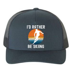 Id Rather Be Skiing Retro Sunset Skier Gift Yupoong Adult 5-Panel Trucker Hat