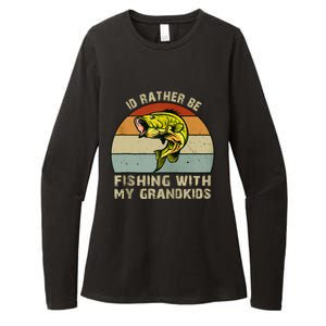 Id Rather Be Fishing With Grandkids Fishing Gifts Grandpa Womens CVC Long Sleeve Shirt