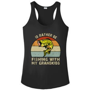 Id Rather Be Fishing With Grandkids Fishing Gifts Grandpa Ladies PosiCharge Competitor Racerback Tank