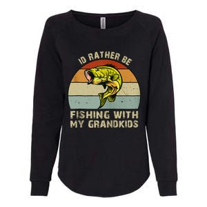 Id Rather Be Fishing With Grandkids Fishing Gifts Grandpa Womens California Wash Sweatshirt