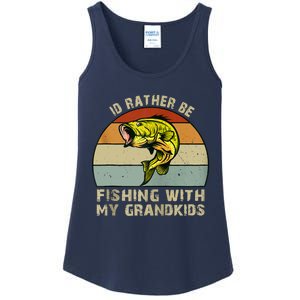 Id Rather Be Fishing With Grandkids Fishing Gifts Grandpa Ladies Essential Tank