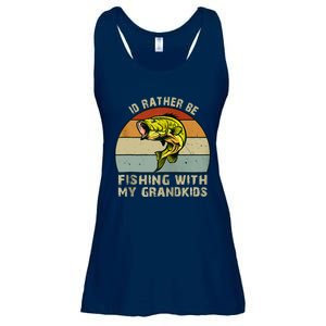 Id Rather Be Fishing With Grandkids Fishing Gifts Grandpa Ladies Essential Flowy Tank