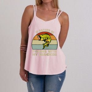 Id Rather Be Fishing With Grandkids Fishing Gifts Grandpa Women's Strappy Tank