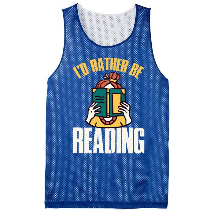 Id Rather Be Reading Gift Mesh Reversible Basketball Jersey Tank