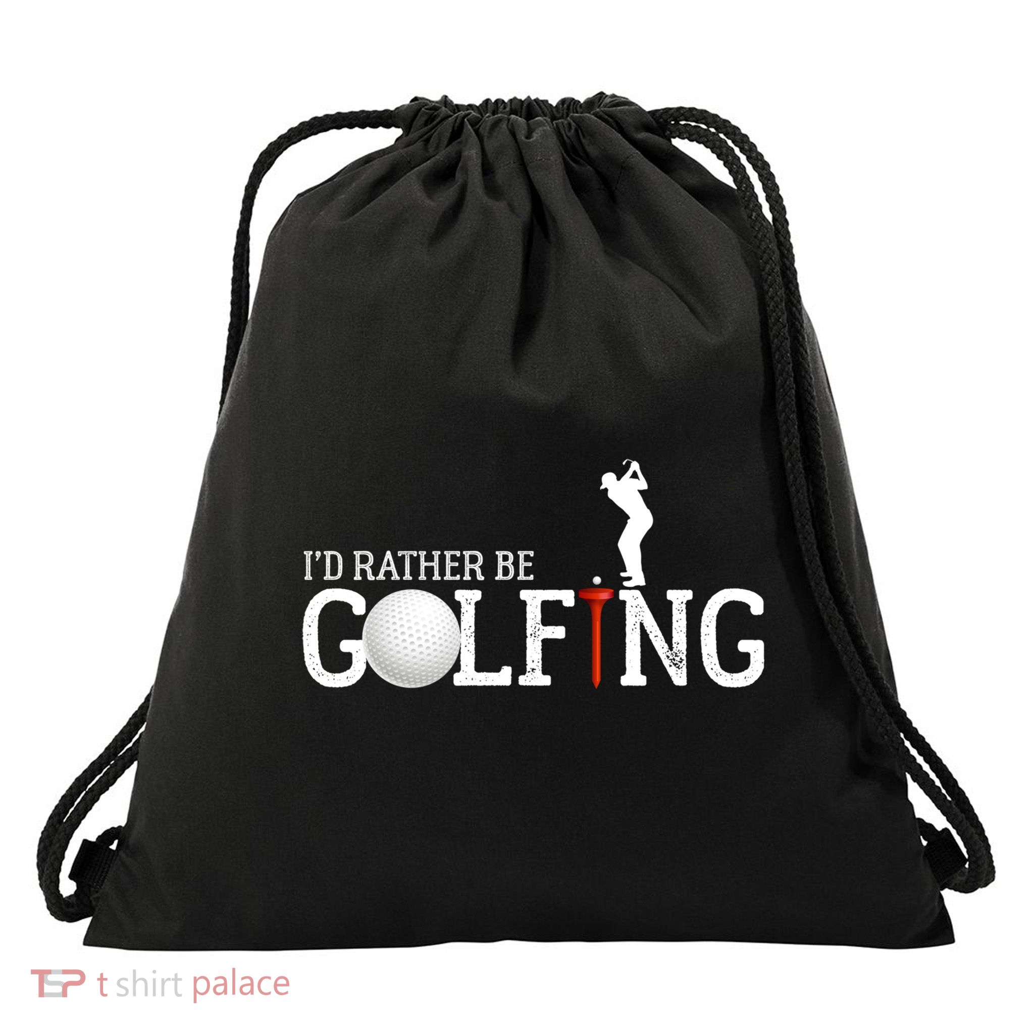 I’d Rather Be Golfing Golf Quotes Sayings Gift Drawstring Bag