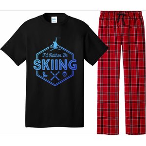 Id Rather Be Skiing Winter Snow Ski Lover Cool Gift Pajama Set