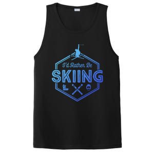 Id Rather Be Skiing Winter Snow Ski Lover Cool Gift PosiCharge Competitor Tank