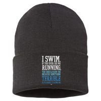I RUN BETTER THAN THE GOVERNMENT Funny Runner Gift Sustainable Knit Beanie