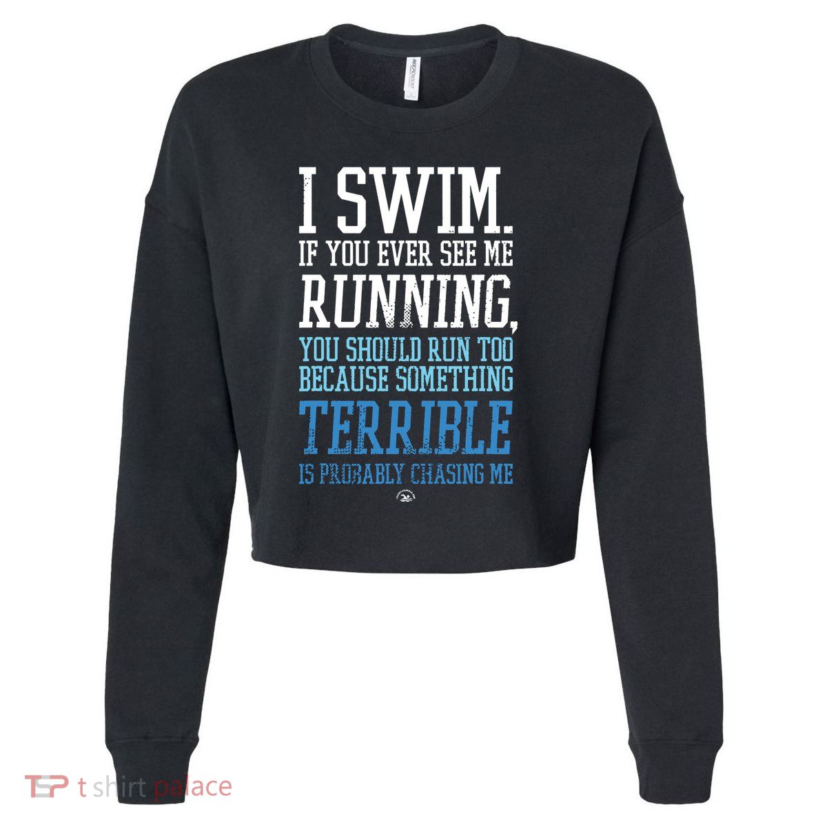 I RUN BETTER THAN THE GOVERNMENT Funny Runner Gift Cropped Pullover Crew
