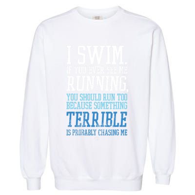 I RUN BETTER THAN THE GOVERNMENT Funny Runner Gift Garment-Dyed Sweatshirt