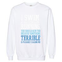 I RUN BETTER THAN THE GOVERNMENT Funny Runner Gift Garment-Dyed Sweatshirt
