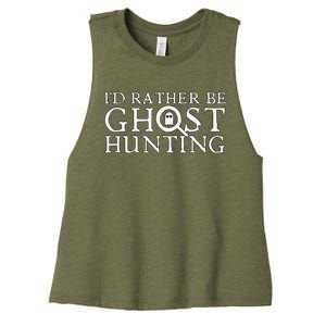 ID Rather Be Ghost Hunting Women's Racerback Cropped Tank