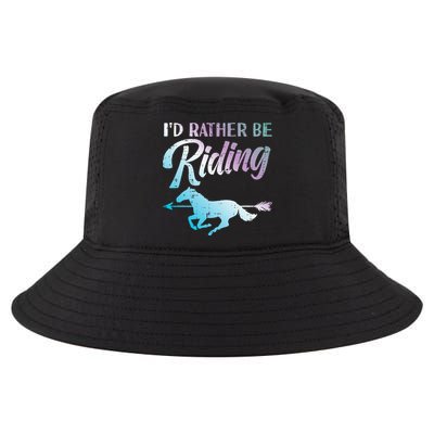Id Rather Be Riding Horse Rider Equestrian Cool Comfort Performance Bucket Hat