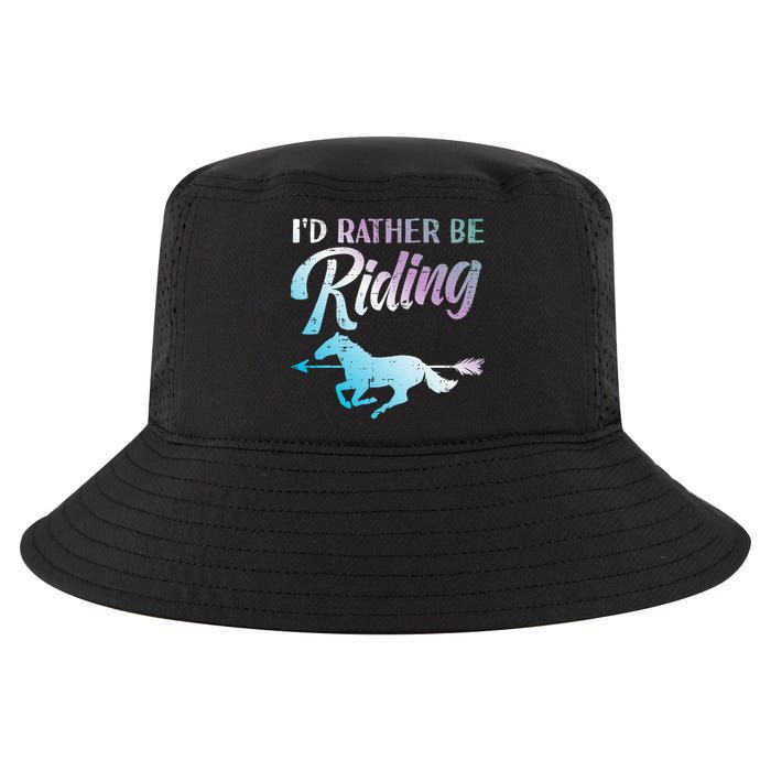 Id Rather Be Riding Horse Rider Equestrian Cool Comfort Performance Bucket Hat