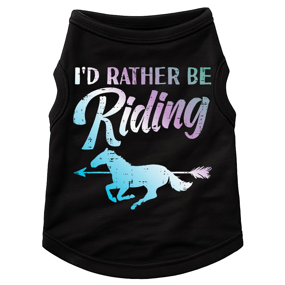Id Rather Be Riding Horse Rider Equestrian Doggie Tank