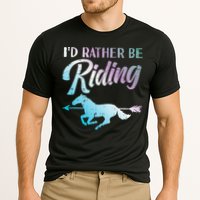Id Rather Be Riding Horse Rider Equestrian Cooling Performance Crew T-Shirt