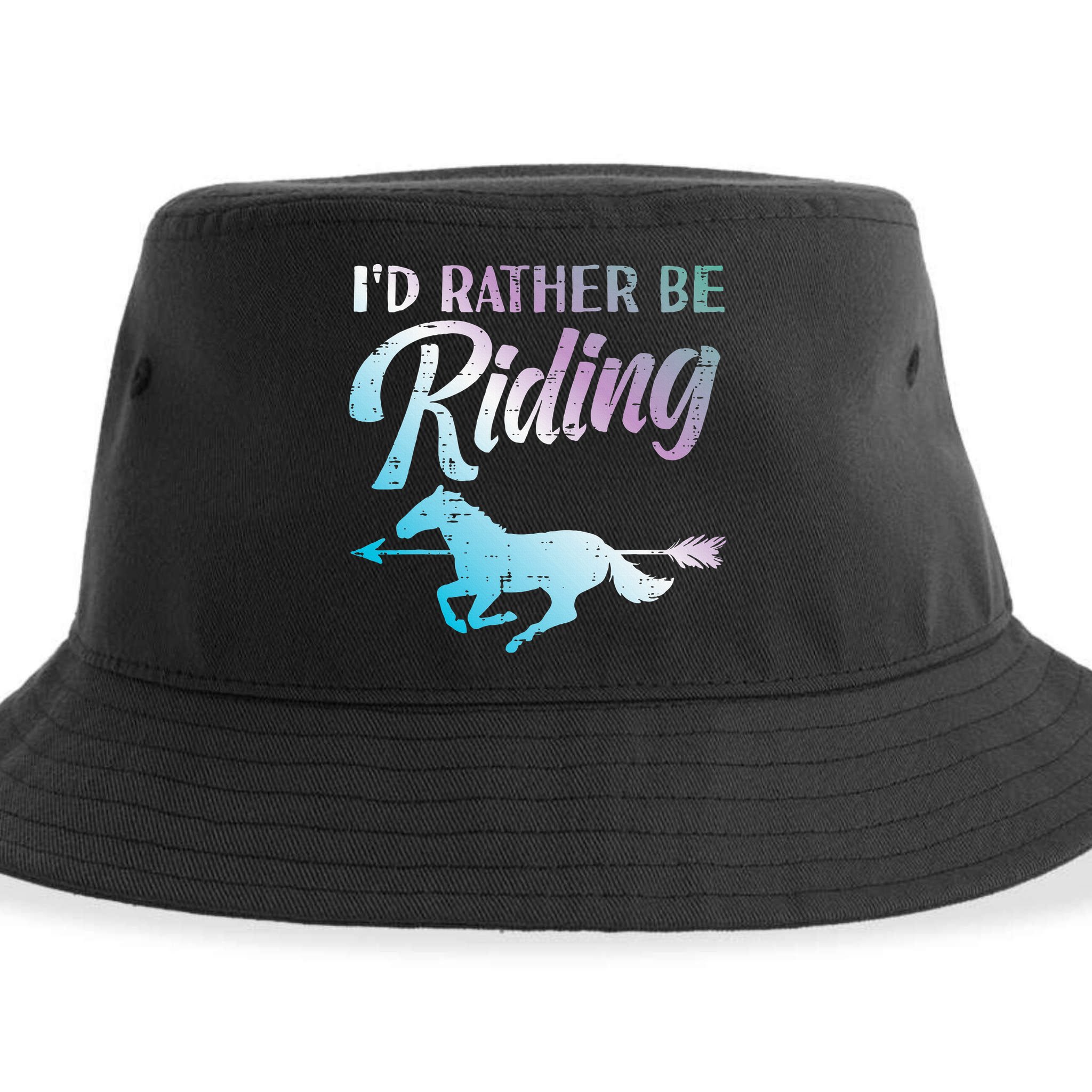 Id Rather Be Riding Horse Rider Equestrian Sustainable Bucket Hat