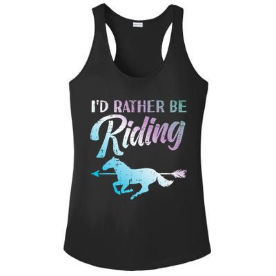 Id Rather Be Riding Horse Rider Equestrian Ladies PosiCharge Competitor Racerback Tank