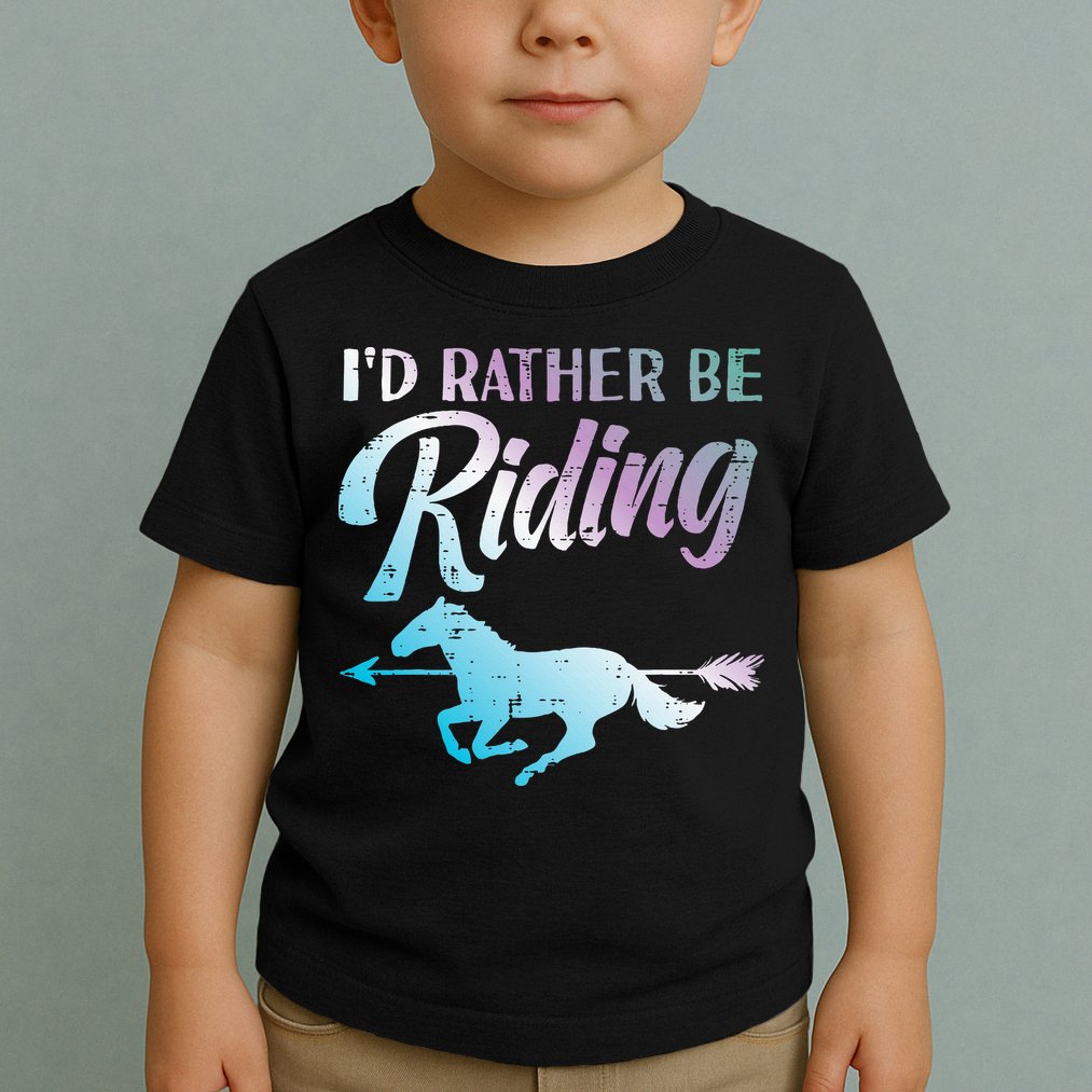 Id Rather Be Riding Horse Rider Equestrian Toddler T-Shirt
