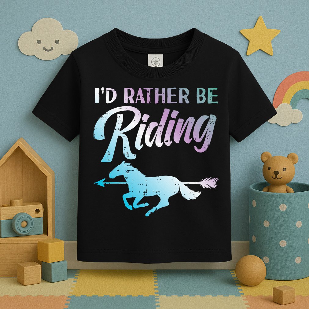 Id Rather Be Riding Horse Rider Equestrian Toddler T-Shirt