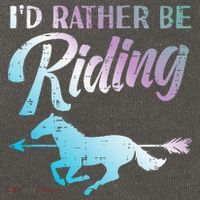 Id Rather Be Riding Horse Rider Equestrian Cotton Canvas Backpack
