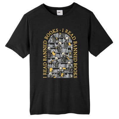 I Read Banned Books Librarian Halloween Skeleton Reader Tee Tall Fusion ChromaSoft Performance T-Shirt