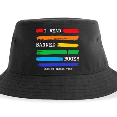 I Read Banned Books Colorful National Librarian Sustainable Bucket Hat